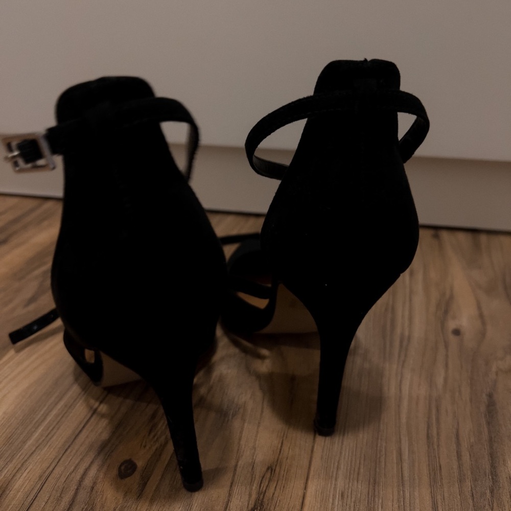 Strappy black heels